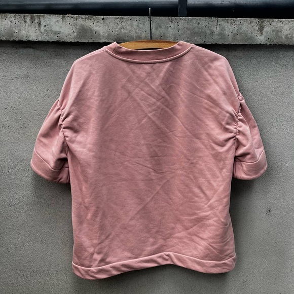 Peach COS Puff Sleeve Cotton Top Size S - Picture 2 of 6